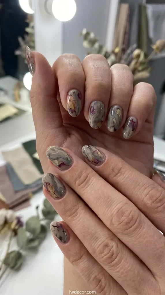 Abstract Floral & Marble Fusion