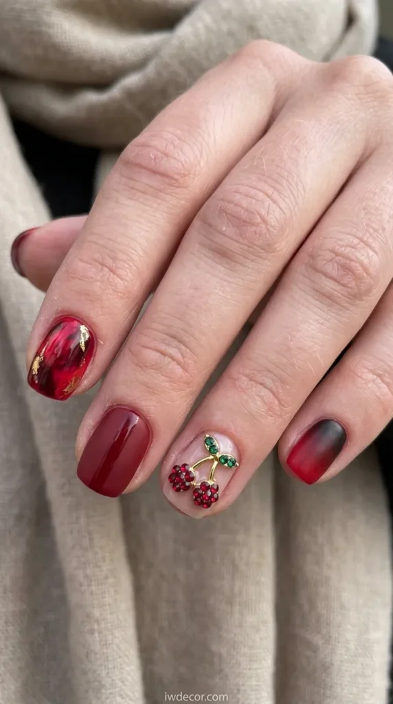 Abstract Red Nails