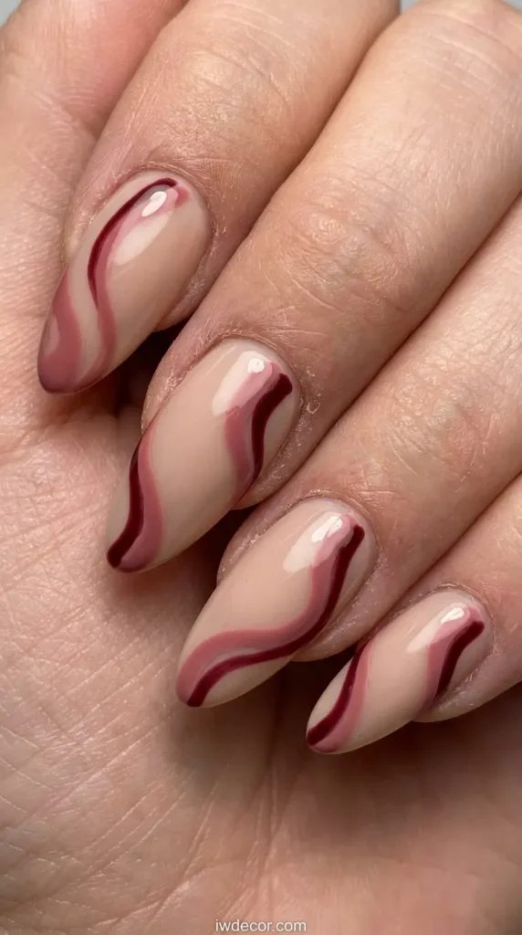 Abstract Swirls in Pink and Red