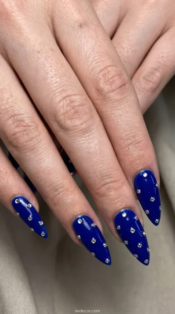 Acrylic Stiletto with Gemstone Embellishments