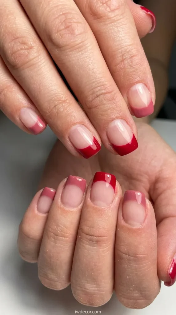 Asymmetrical Pink and Red Tips