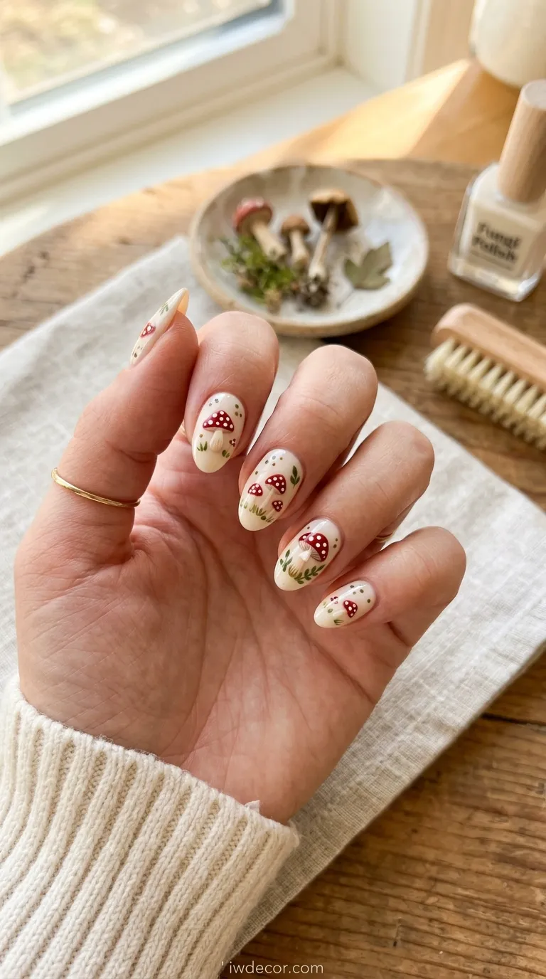 Baby Mushroom Nail Art