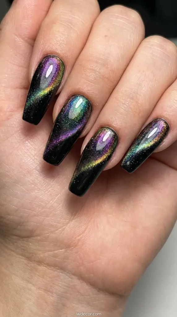 Black Base with Rainbow Cat Eye