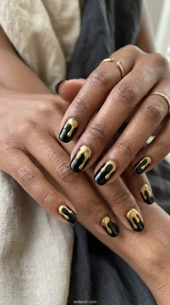 Black & Gold Drip Effect