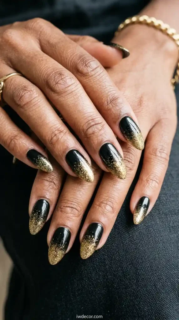 Black Ombre with Gold Fade