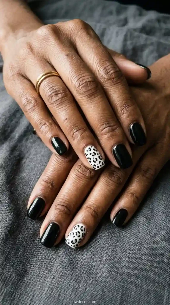 Black with Animal Print