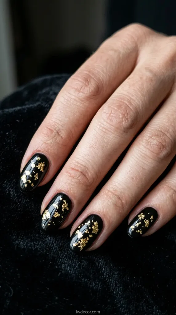 Black with Gold Leaf Accents
