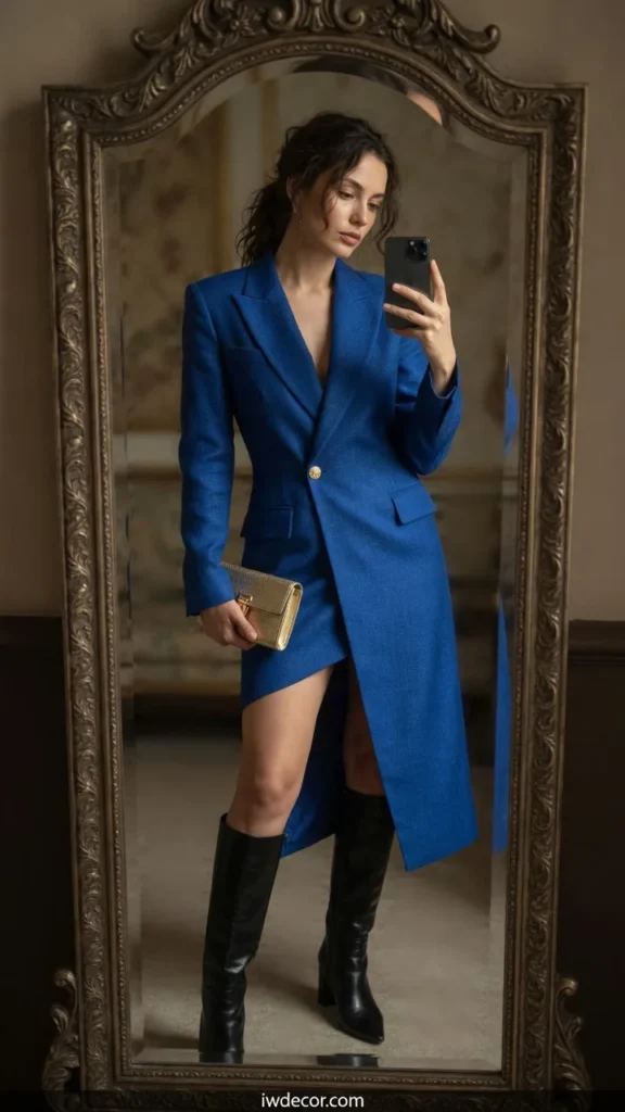Blazer Dress & Knee-High Boots