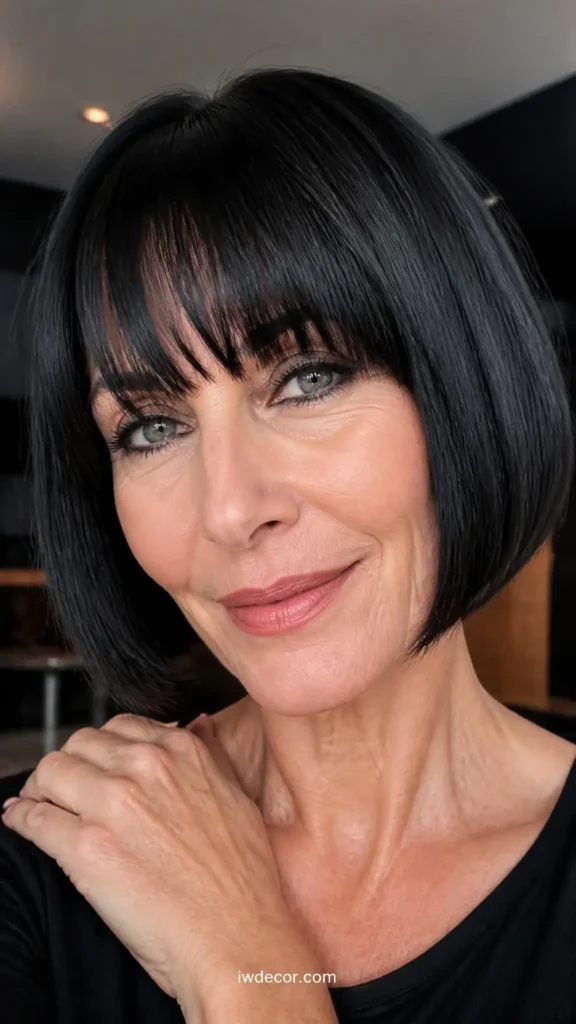 Blunt Bob with a Youthful Full Fringe