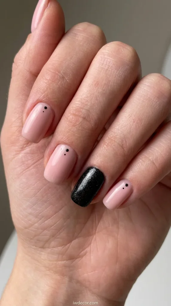 Blush Base with Tiny Black Micro-Dots