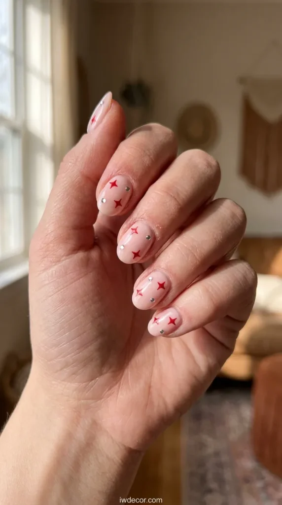 Blush Pink & Red Stars