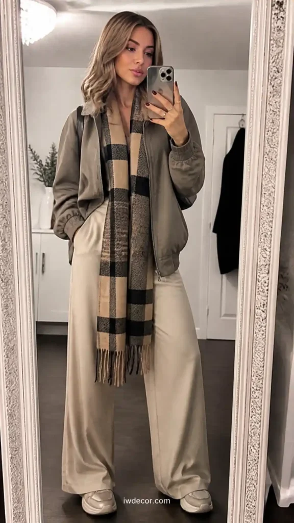 Bomber Jacket & Flowing Trousers