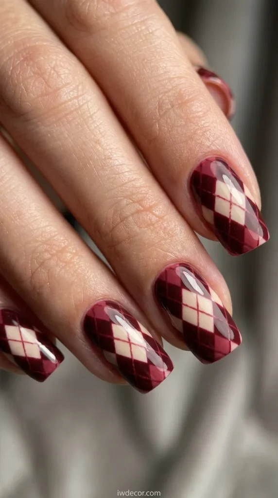 Burgundy Argyle Sophistication
