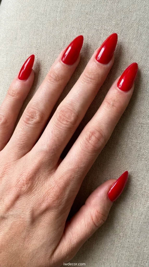 Candy Apple Red Stiletto Nails