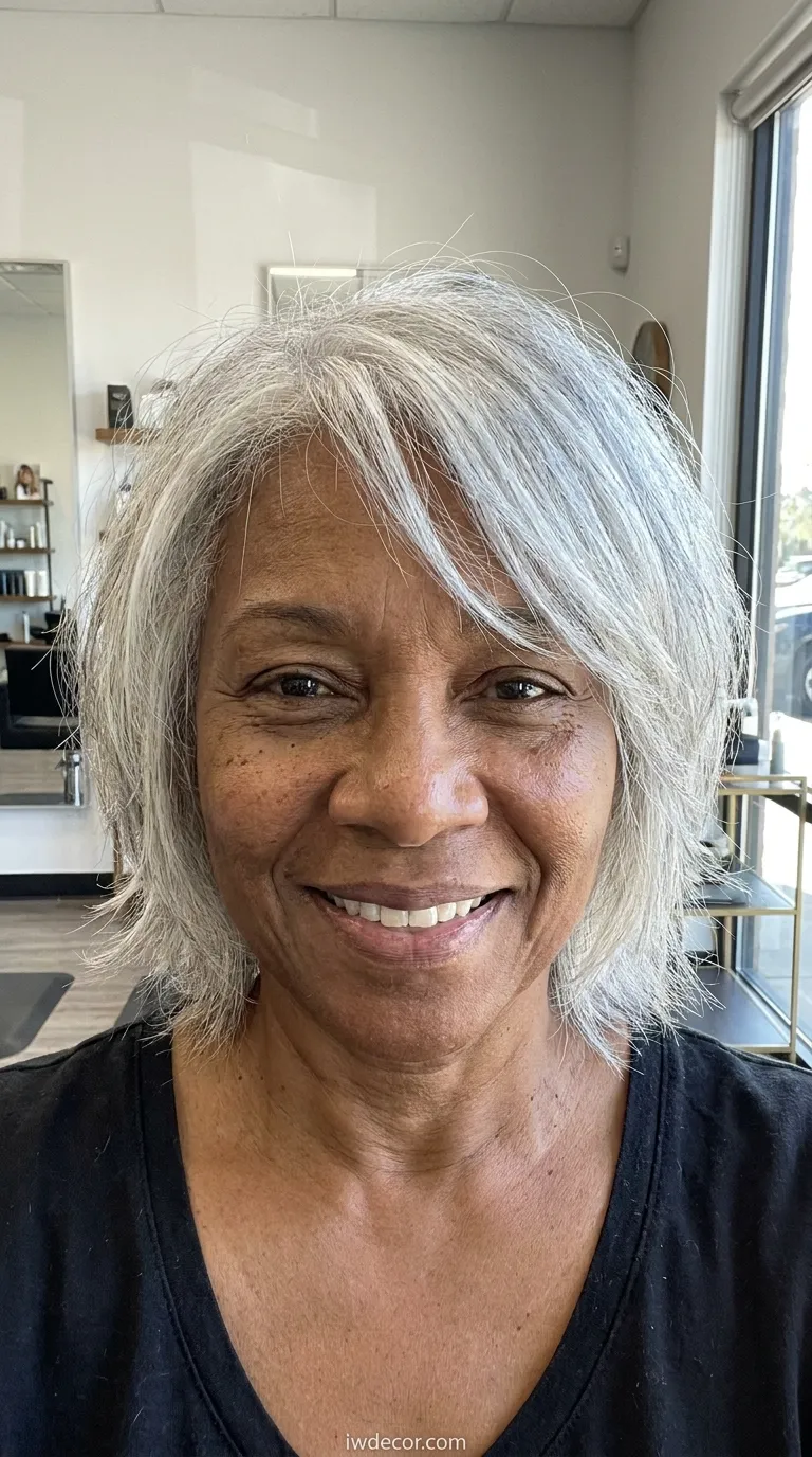 Chin-Length Shag Cut with Mahogany Accents
