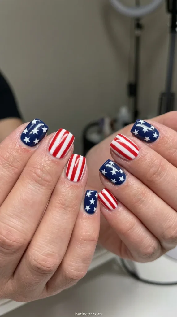 Classic Short Flag Manicure