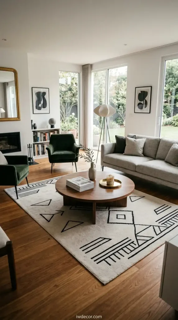 Contrast with Geometric Rugs