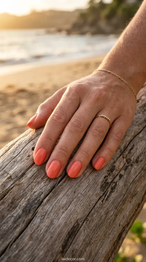 Coral Cream Nails