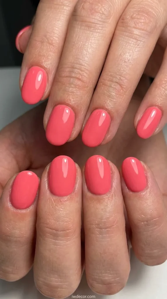 Coral Pink Gel Round