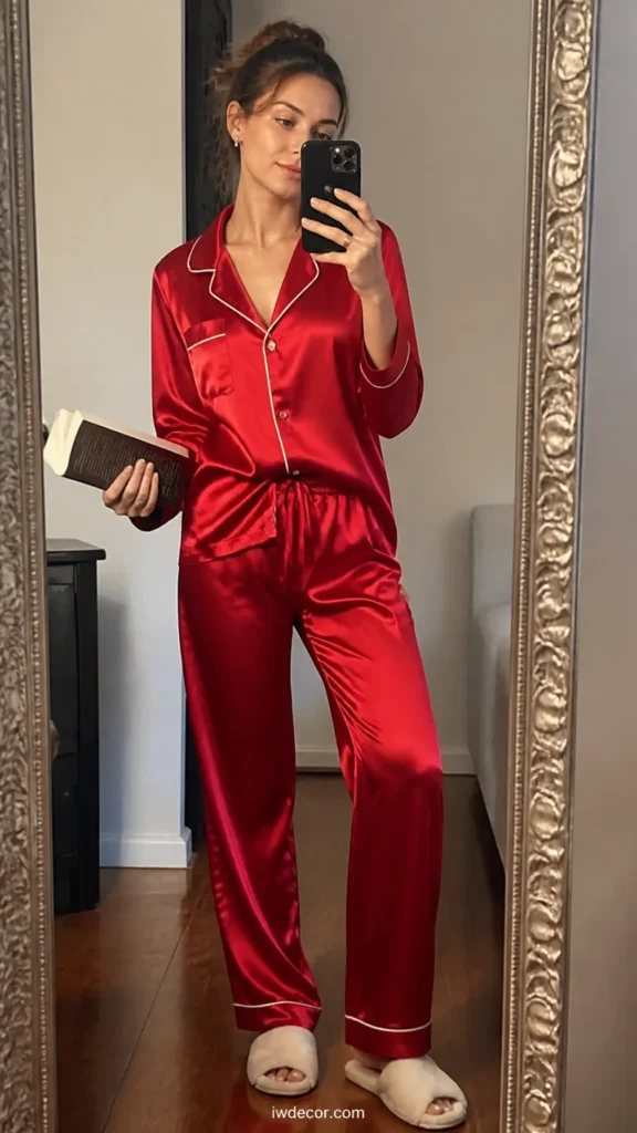 Cozy Red Pajamas for a Relaxing Night In