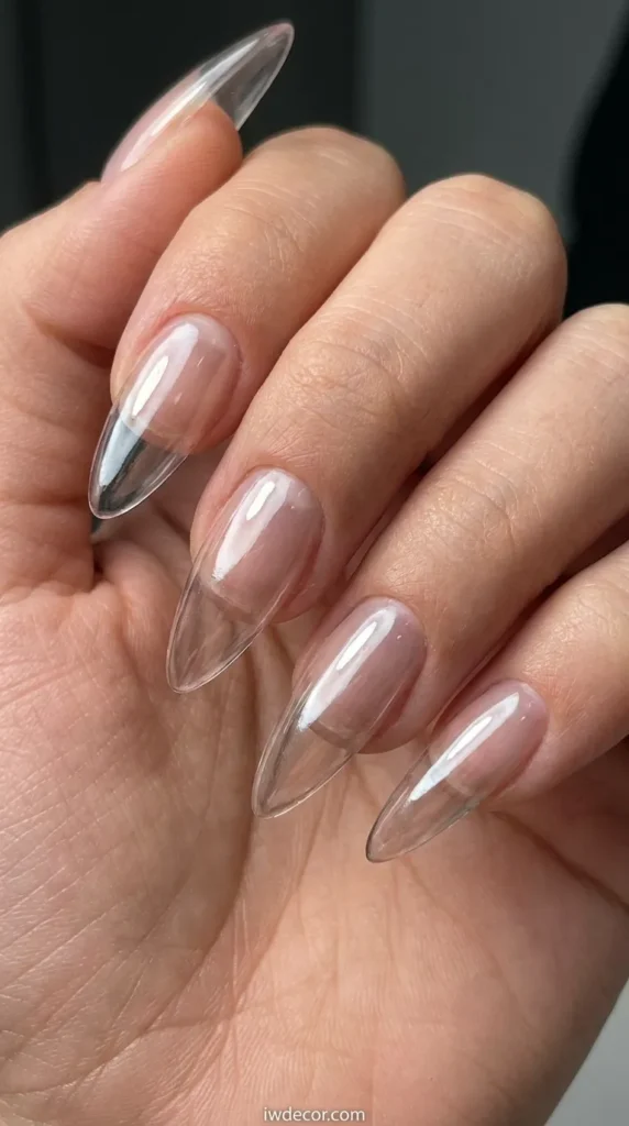Crystal Clear Stiletto Nails
