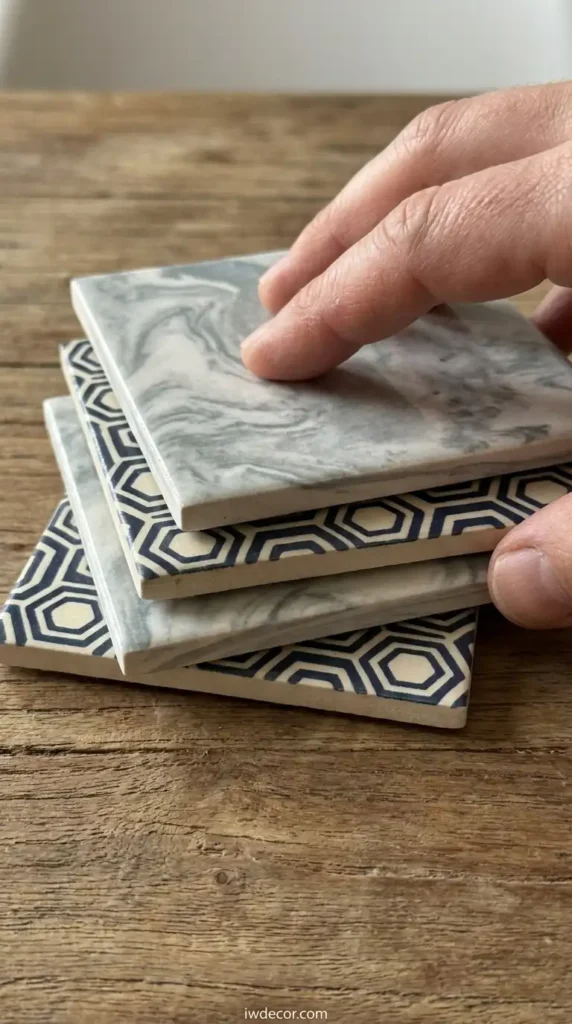 DIY Coasters from Tile Samples