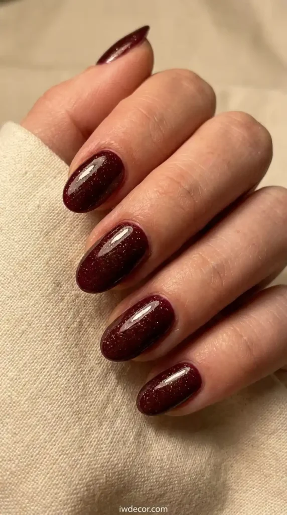 Deep Burgundy with Gold Flecks