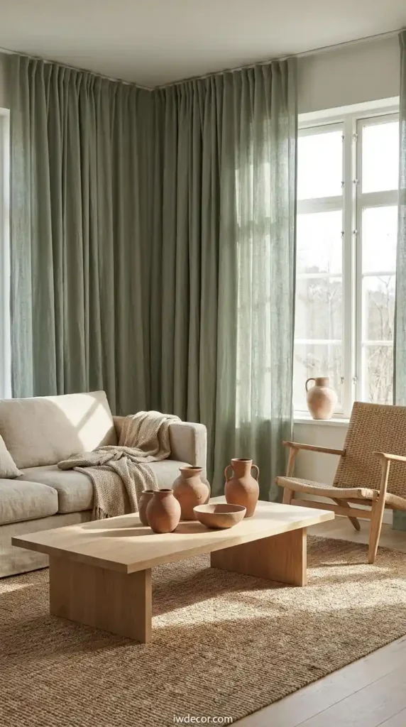Earth-Tone Linen Scandinavian Curtains