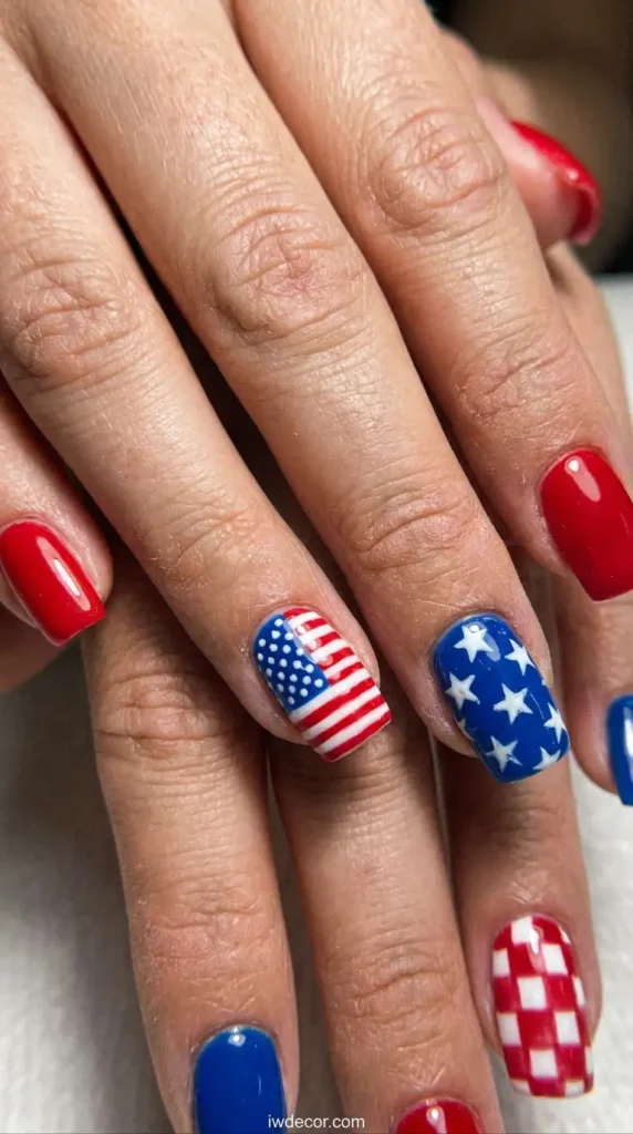 Eclectic Pattern Mix Manicure
