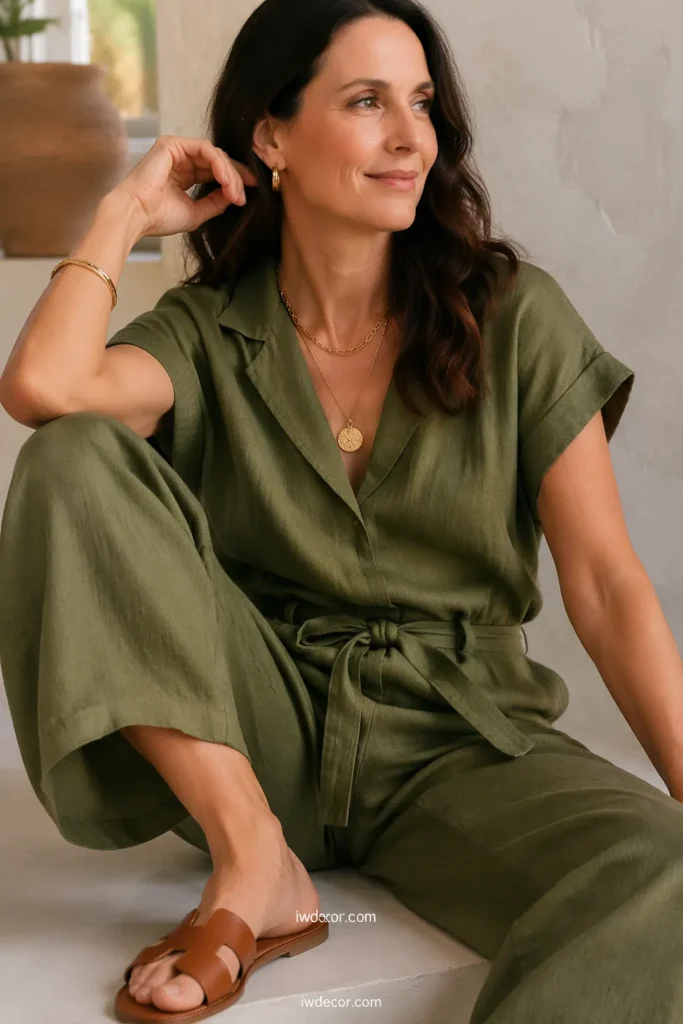 Effortless Jumpsuit + Flat Sandals