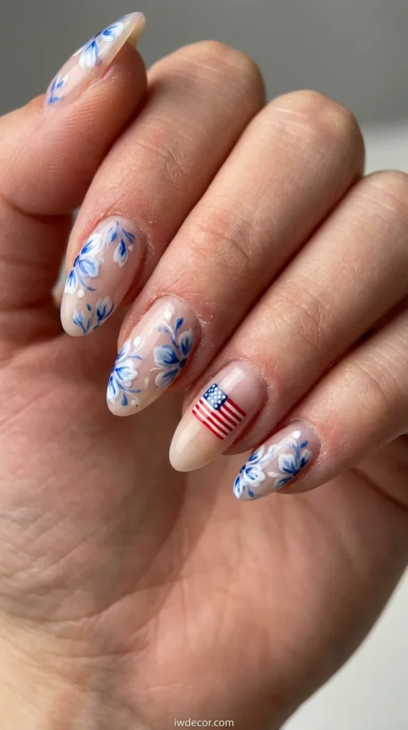 Elegant Floral Flag Touch