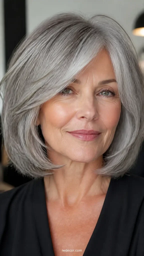 Elegant Silver Gray Rounded Layered Lob
