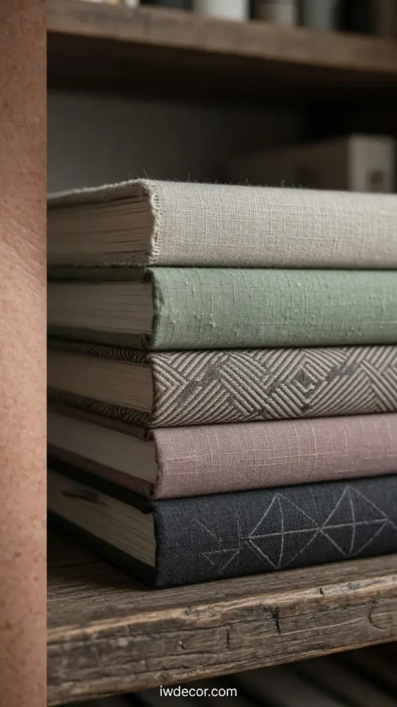 Fabric-Covered Books for Shelf Styling