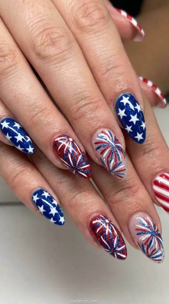 Festive Firework Manicure