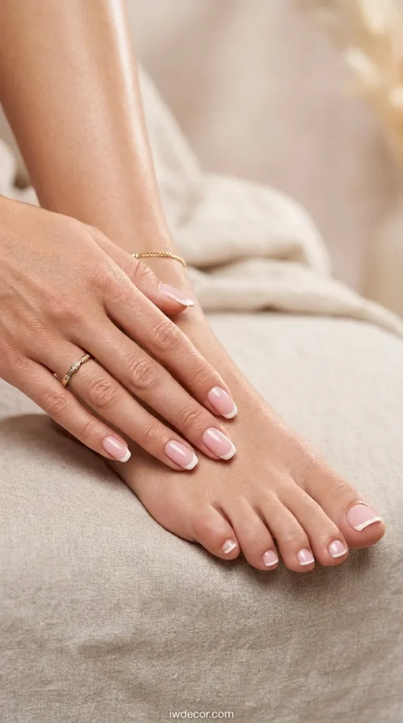 French Pedicure and Manicure