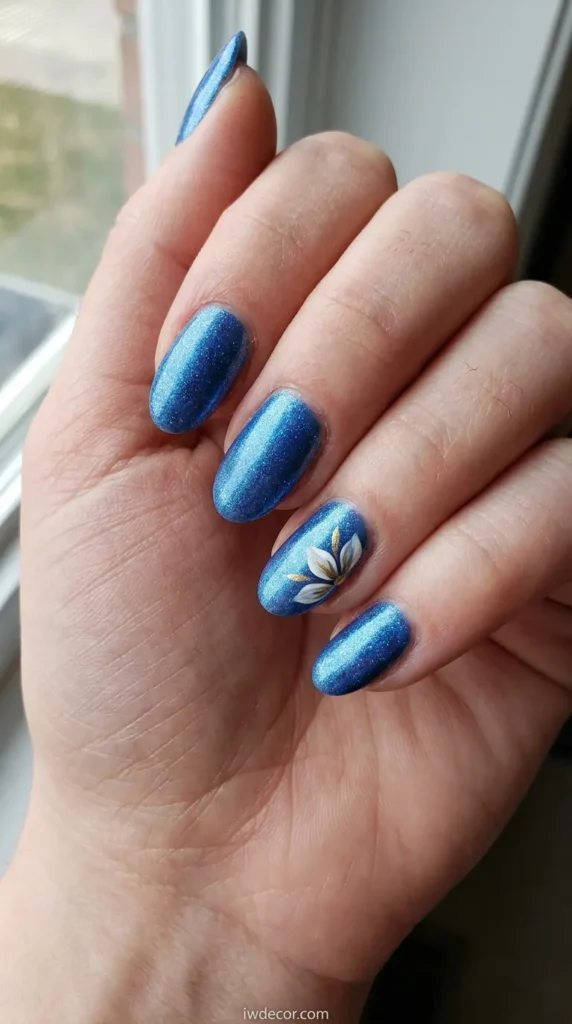 Glimmering Blue Petal Accents