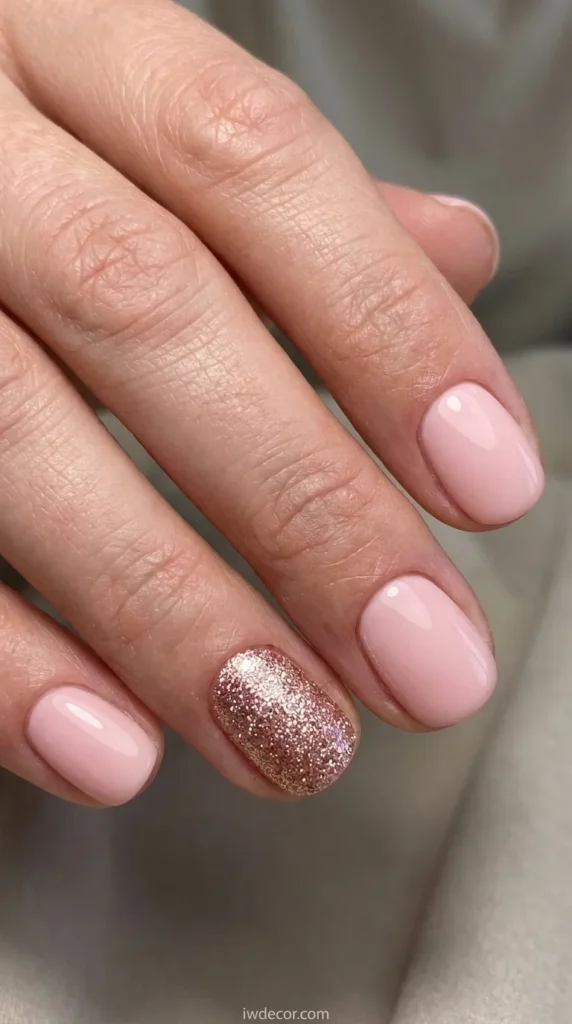 Glittery Accent Nails