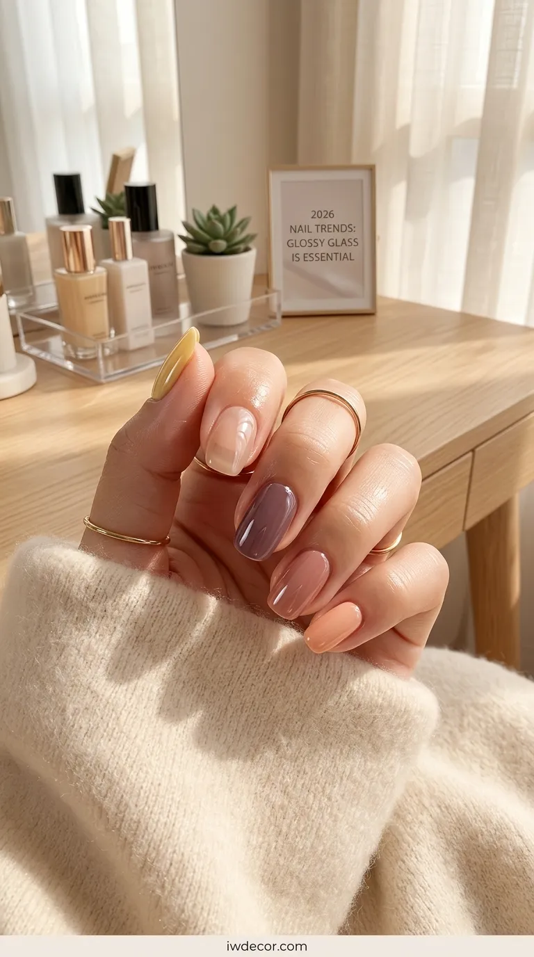 Glossy Glass Nails