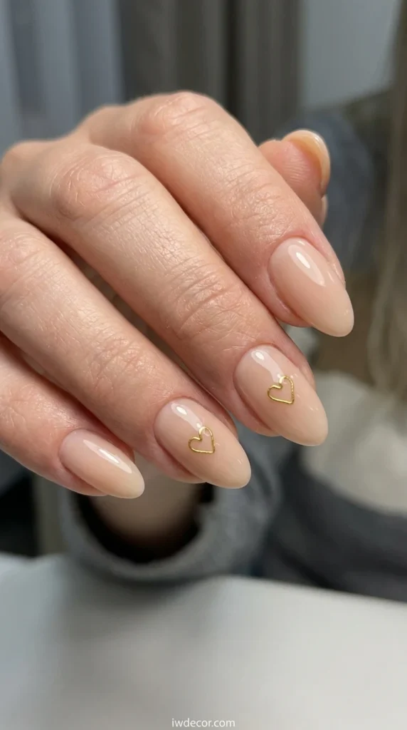 Gold Heart Outlines on Sheer