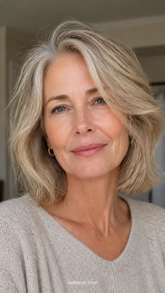 Graceful Pearl Blonde Shoulder Cut