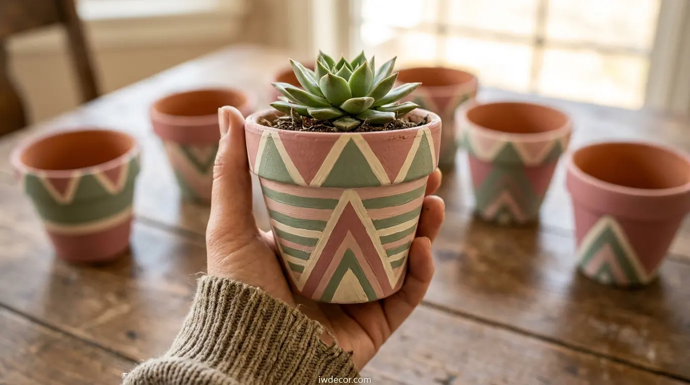 Hand-Painted Terracotta Pots