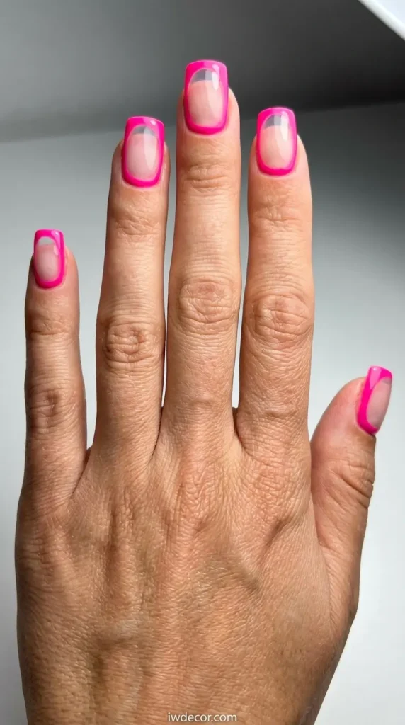 Hot Pink Negative Space Square