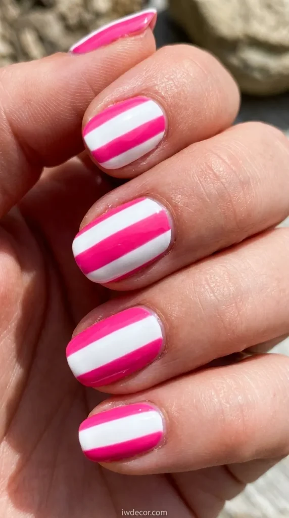 Hot Pink & White Stripes