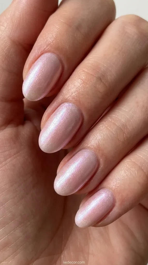 Iridescent Pearl Pink Oval