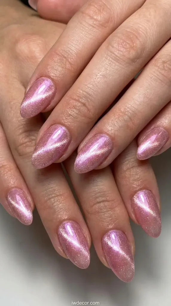 Iridescent Pink Cat-Eye Effect