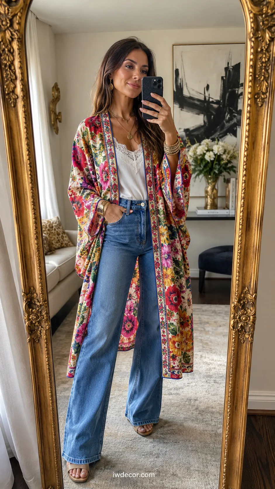 Kimono & Denim Jeans