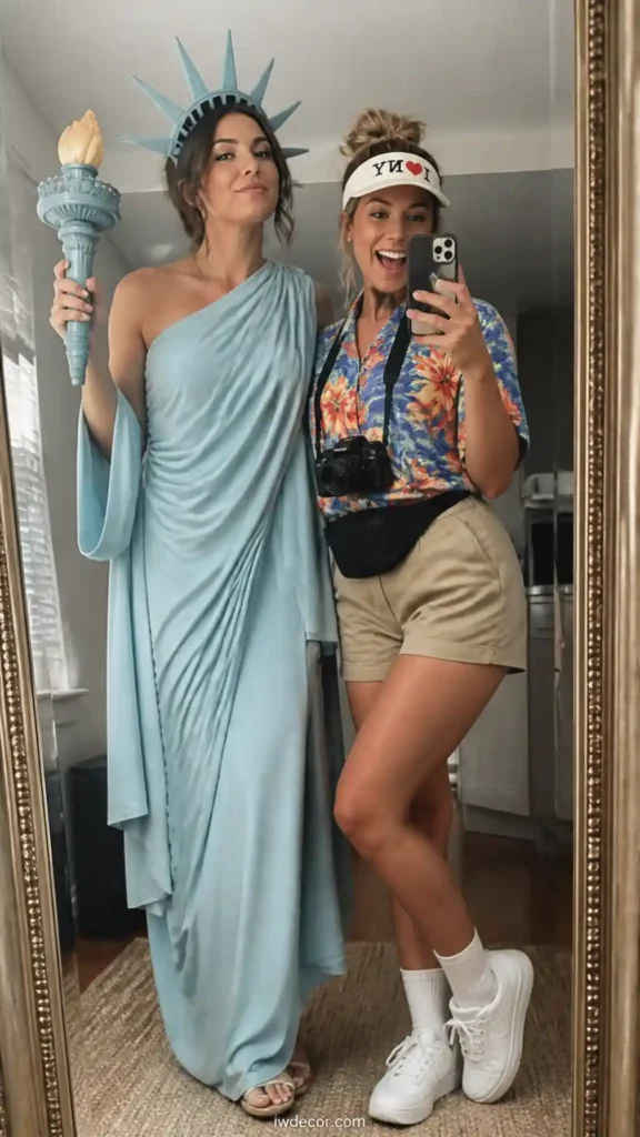 Lady Liberty & Enthusiastic Tourist