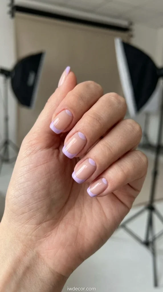 Lavender Tips with Half-Moon Details