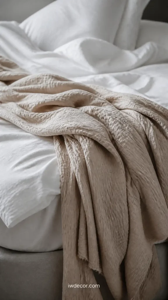 Layered Cotton and Linen Bedding
