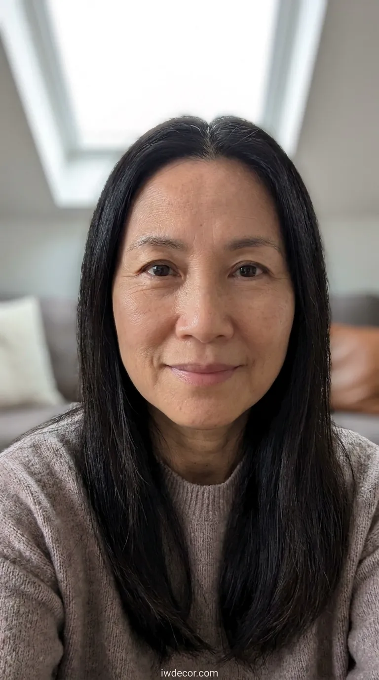 Long Straight Hair with Middle Part
